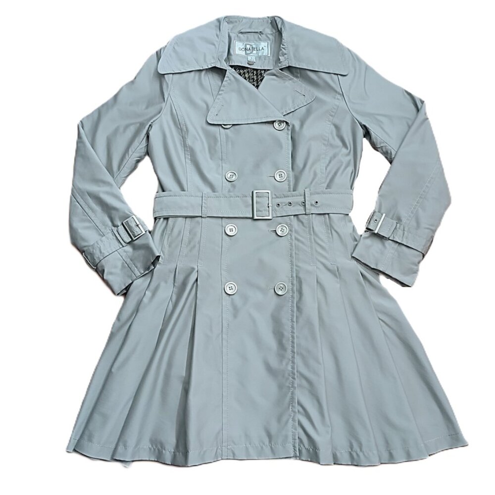 DONATELLA Women's Double-Breasted Trench Coat. Size S